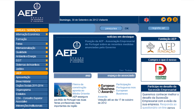 Creación de sitio web AEPortugal