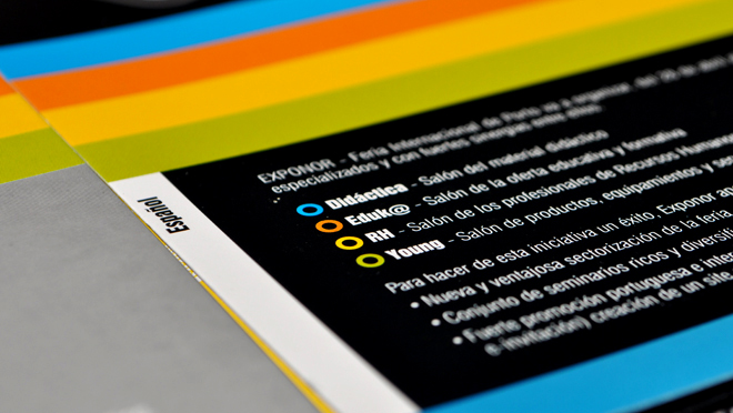 Design de folhetos Exponor