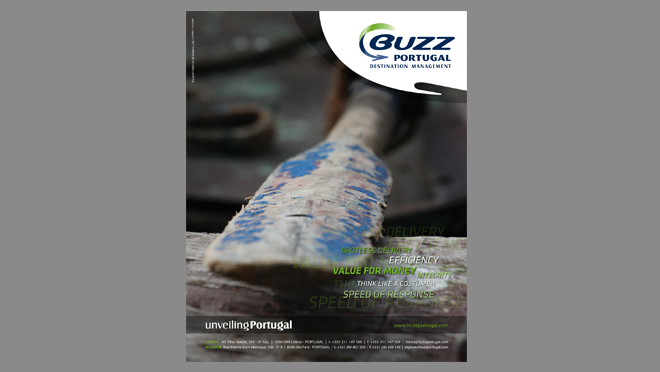 Design de folhetos Buzz Portugal