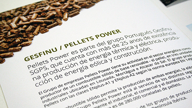 Design de folheto Pellets Power