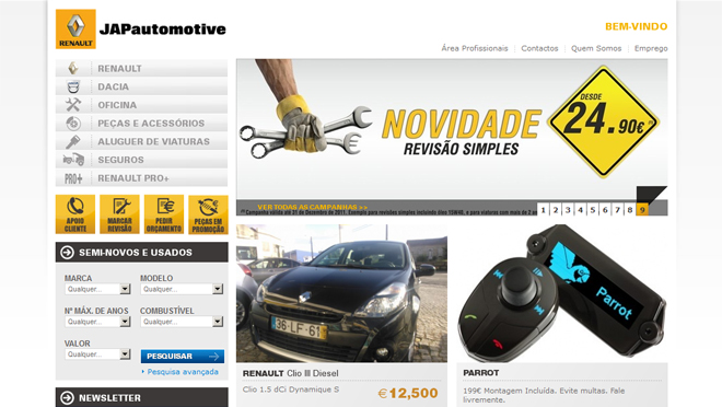 Creación de sitio web de Renault, Nissan