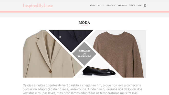 Criação de site e Inspired By Luxe