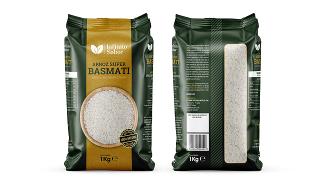 Design de embalagens arroz Infinito Sabor