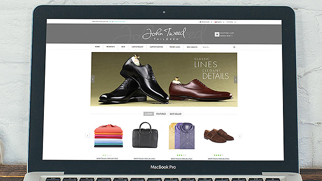 Creation of website and online store John Tweed
