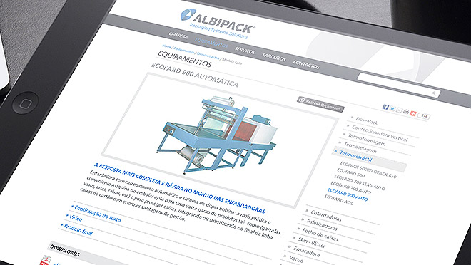 Creación de página web y diseño web Albipack