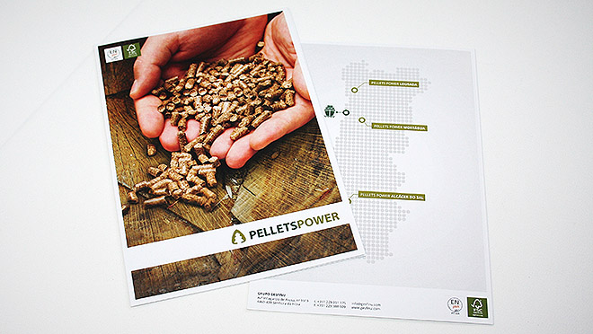 Design de folheto Pellets Power